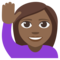 Person Raising Hand - Medium Black emoji on Emojione